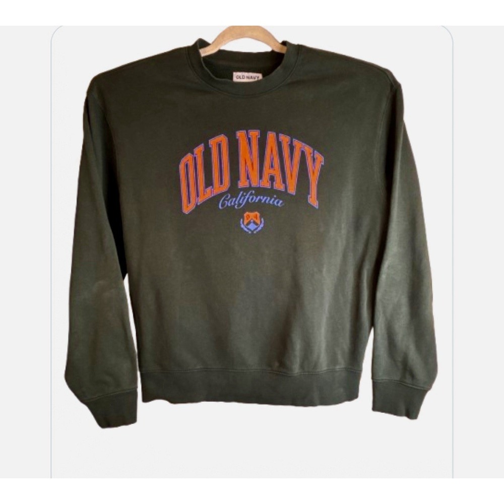 Old Navy Spelled Out‎ CA. Size L Sweatshirt Long Sleeves Green Orange Blue